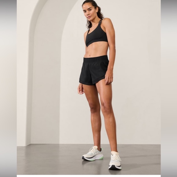 Athleta Mesh Racer Run Mid Rise Short - Picture 1 of 14